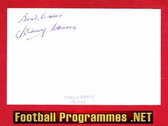 Manchester United Johnny Morris Autograph Signed 1946 - 1949