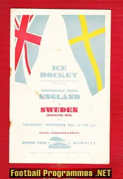 England Ice Hockey v Sweden 1950