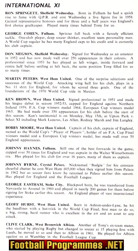Tony Ingham Testimonial Benefit Match Queens Park Rangers QPR