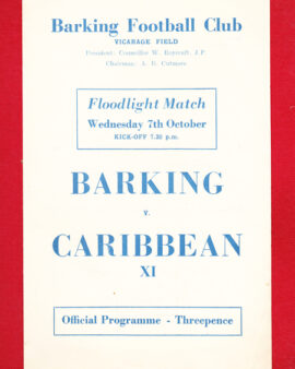 Barking v Caribbean X1 1958 – Friendly Football Game