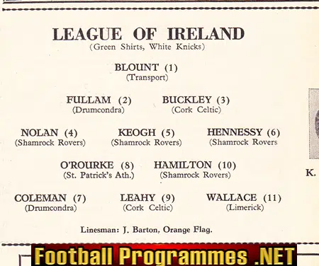 League Of Ireland v Scottish League 1959 - at Dalymount Park