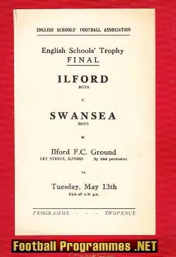 Ilford Boys v Swansea Boys 1952 - School Shield Cup Final