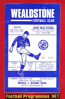 Enfield v Hitchin Town 1973 – London Senior Cup Final Wealdstone