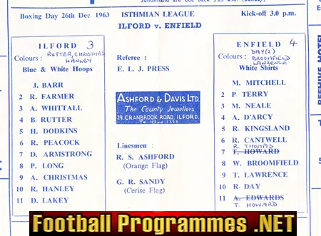 Ilford v Enfield 1963