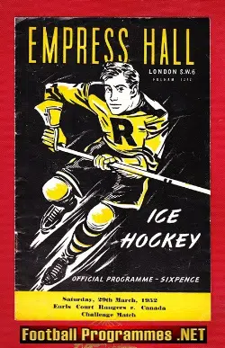 Earls Court Rangers Ice Hockey v Canada 1952 - Canadians