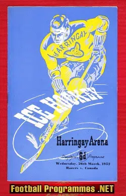 Harringay Ice Hockey v Canada 1952 - Canadians