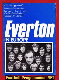 Everton v Panathinaikos 1971 - European Cup