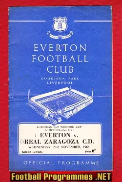 Everton v Real Zaragoza 1966 - European Cup Spain Team