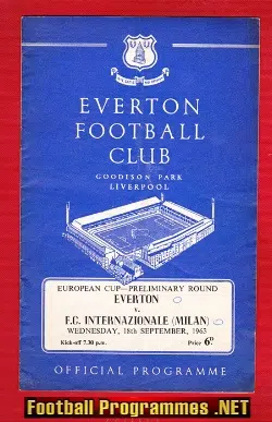 Everton v Inter Milan 1963 - European Cup - Italy Team