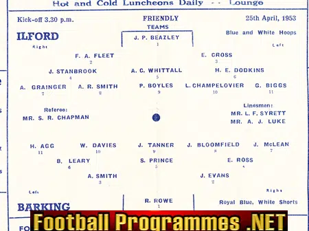 Ilford v Barking 1953