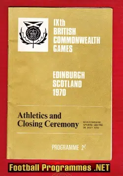 British Commonwealth Games Athletics Programme 1970 – Scotland