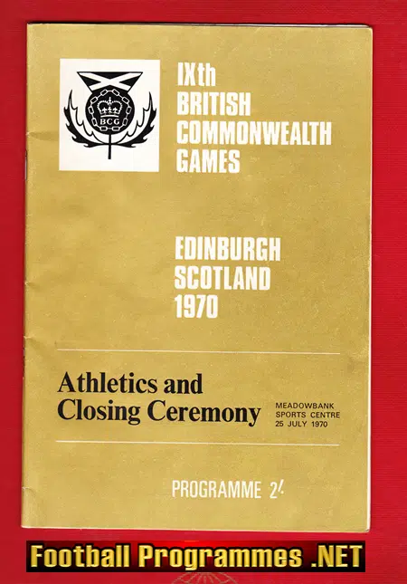 British Commonwealth Games Athletics Programme 1970 – Scotland