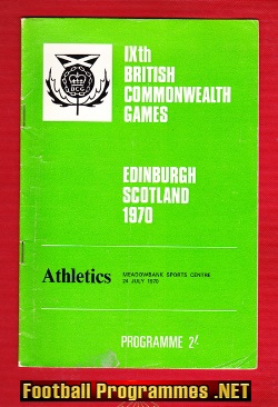 British Commonwealth Games Athletics Programme 1970 – Edinburgh