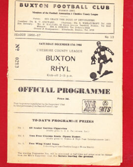 Buxton v Rhyl 1966 – Cheshire County League