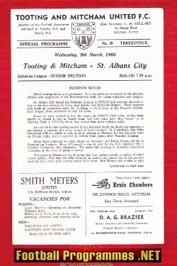 Tooting Mitcham v St Albans City 1966