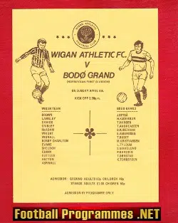 Wigan Athletic v Bodo Grand 1982 – Friendly – Bobby Charlton