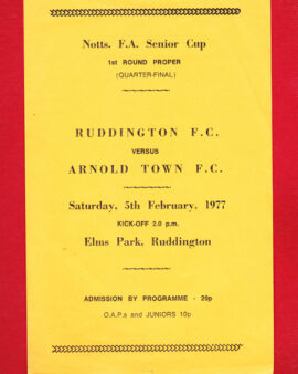 Ruddington v Arnold Town 1977 – Elms Park Notts Senior Cup