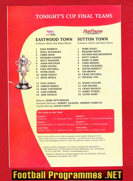 Eastwood Town v Sutton Town 2006 - Notts Senior Cup Final