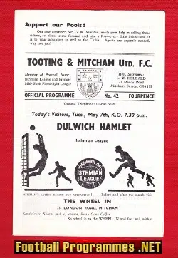 Tooting Mitcham United v Dulwich Hamlet 1968