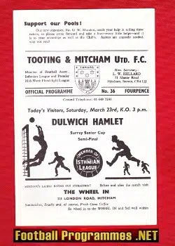 Tooting Mitcham United v Dulwich Hamlet 1968