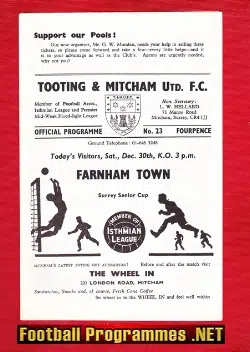 Tooting Mitcham United v Farnham Town 1967