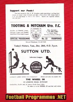Tooting Mitcham United v Sutton United 1967
