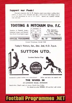Tooting Mitcham United v Sutton United 1967 – 02/12