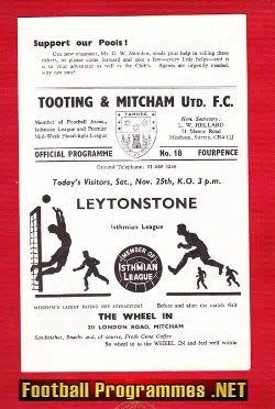 Tooting Mitcham United v Leytonstone 1967