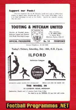 Tooting Mitcham United v Ilford 1967