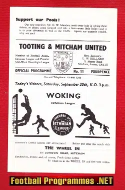 Tooting Mitcham United v Woking 1967