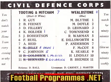 Tooting Mitcham United v Wealdstone 1967