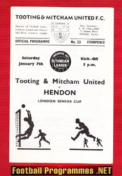 Tooting Mitcham United v Hendon 1967