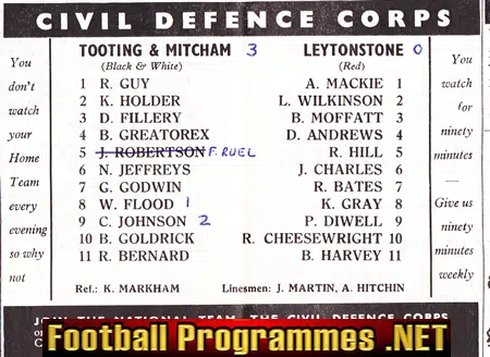 Tooting Mitcham United v Leytonstone 1966