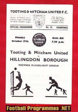Tooting Mitcham United v Hillingdon Borough 1966
