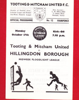 Tooting Mitcham United v Hillingdon Borough 1966