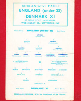 England v Denmark 1960 – Under 23 Bobby Moore Debut First 1st