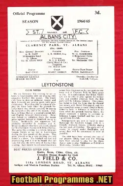 St Albans City v Leytonstone 1964