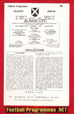 St Albans City v Wealdstone 1965