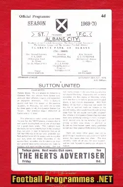 St Albans City v Sutton United 1970 - Isthmian League