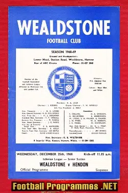 Wealdstone v Hendon 1968 - Christmas Day