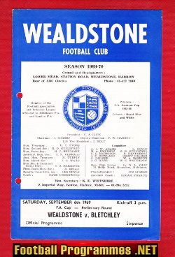 Wealdstone v Bletchley Town 1969 – FA Cup