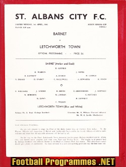Barnet v Letchworth Town 1961 – Herts Senior Cup Final St Albans