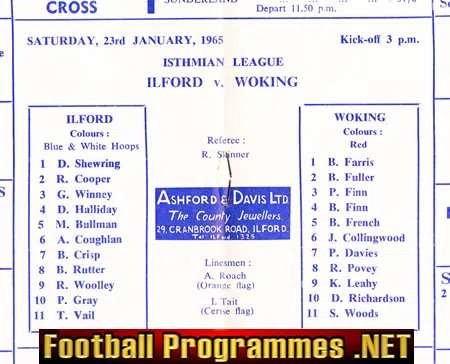 Ilford v Woking 1965