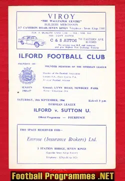 Ilford v Sutton United 1966
