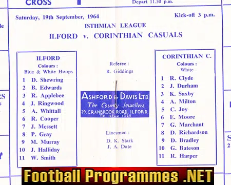 Ilford v Corinthian Casuals 1964
