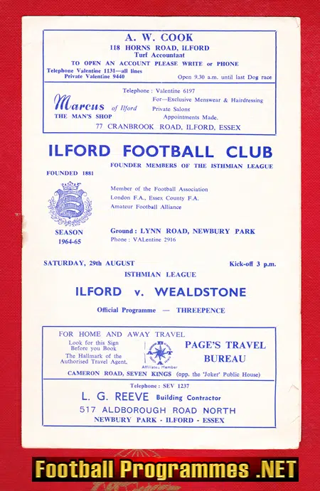 Ilford v Wealdstone 1964