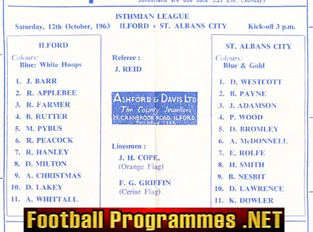 Ilford v St Albans City 1963