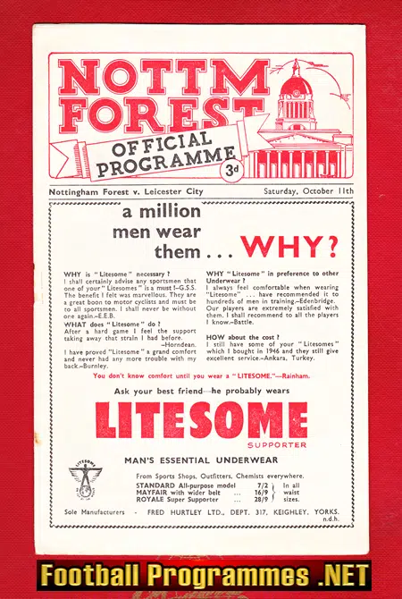Nottingham Forest v Leicester City 1952
