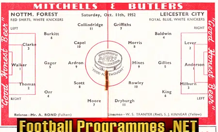 Nottingham Forest v Leicester City 1952
