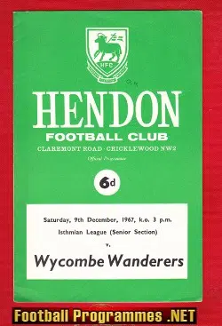 Hendon v Wycombe Wanderers 1967